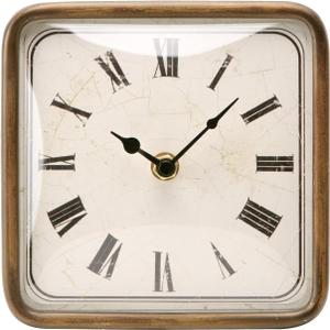 NIKKY HOME Vintage Silent Non-Ticking Table Clock, Shelf Desk Top Clock Battery Operated, Retro Home Decor for Bedroom Living Room Mantel Desktop Countertop, Gold