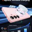FNTCASE for Samsung Galaxy S26 Case: Magnetic Matte Phone Cases with Screen Protector Drop Proof Compatible with Magsafe Slim Rugged Shockproof Protective Translucent Cell Cover (C-Frosted Pink)
