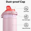 ENCOOL Leakproof Insulated Water Bottle with Straw Dual-Sip Water Bottle Bag-Safe Design for Work, Commute & Gym Keeps Drinks Cold All Day, 32 oz, Lychee Pink