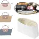 LOUKAYCCI Upgraded Dupont Paper Mini Organizer Insert for Longchamp XS Bag wihte Zipper Purse InsertDupont Paper (White)