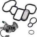 3 PCS Head Gasket Oil Filter Adapter Gasket Kit, 15825-P8A-A01 36172-P8A-A01 91319-PR3-000 Oil Filter Housing Gasket, Compatible with Hon-da Accord Odyssey Pilot, A-cura CL MDX RDX RL (Black)