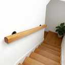Wooden Handrails, 1-20ft Non-Slip Staircase Handrail, for Home Garden Corridor Lofts Kindergarten Guardrail Decking Railings, Wall Mounted Barrier-Free Staircase Grab Bar for Elderly (Size : 4ft)