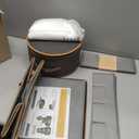 Hard Shell China Storage Containers – 5 Piece Set for Storing Dinner Plates, Salad Plates, Mugs, Quilted Dividers for Safe Moving and Seasonal Storage, Grey with Brown Edging