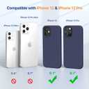 Miracase Compatible with iPhone 12 Case and iPhone 12 Pro Case, Liquid Silicone Gel Rubber Full Body Protection Shockproof Drop Protection Phone Case for iPhone 12/12 Pro 6.1 inch, Dark Blue