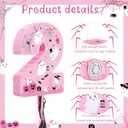 Nezyo Halloween Number 2 Piata Pink White Pull String 2nd Birthday Piata with Bat Stick Blindfold for Birthday Anniversary Celebration Halloween Party Decorations Supplies