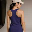 Sexy Basics Women's 5 Pack Racerback PowerFlex Tank Tops/Cotton -Spandex Stretch Color Tank Tops (L)