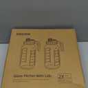 2 Pack Mason Jar Pitcher - Airtight & Leakproof Glass Pitcher with Lid, Perfect for Juice, Cold Brew, and Sun Tea - 2 Quart (64 oz) Mason Jar with Pour Spout Lid + Mixing Spoon, Brush, Labels