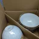 Famiware Dinnerware Sets for 6, Ocean Round 18-Piece Kitchen Plates and Bowls Sets, Microwave and Dishwasher Safe, Scratch Resistant, Matte White