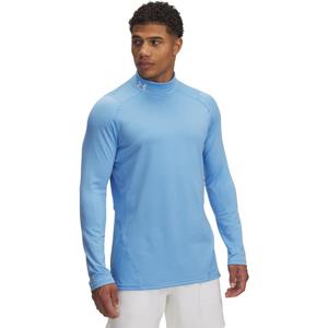 Under Armour Mens ColdGear Armour Fitted Mock (Small, Carolina Blue/White)