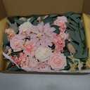 Artificial Flower Swag Wedding Arch Flowers Set of 2 Rose Flower Swag Arrangements for Wedding Party Welcome Ceremony Sign and Reception Backdrop Floral Decoration (Pink)