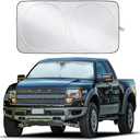 EcoNour Truck Windshield Sun Shade with Storage Pouch | Reflective 240T Material Sun Shield for UV & Heat Protection | Foldable Windshield Cover | Must-Have Truck Accessories | X-Large (69"x35")