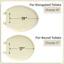 Soft Elongated Vinyl Toilet Seat, Bone - 19 Inch Soft Vinyl Cover with Comfort Foam Cushioning - Fits All Elongated Size Fixtures - Easy to Install Fantasia by Achim Home Decor