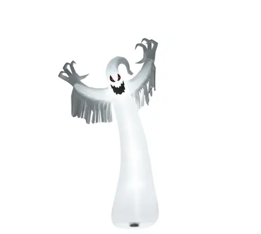 12-ft Pre-Lit White Ghost Inflatable for Indoor/Outdoor Halloween Decorations