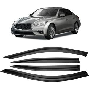 Tape-on Sun/Rain Guard Side Window Visor Deflectors Rain Guards for Infiniti Q50 2014-2020Window deflectors
