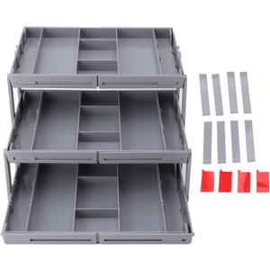 Yosoo Expandable Drawer Organizer for Cosmetics Hair Accessories, Plastic Makeup Storage Case with Multiple Layers of Drawers, Suitable for Bathroom Kitchen Office (3 Layers)