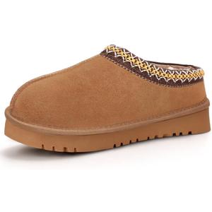 Women's Platform Slippers Winter Mini Boots Anti-Slip Suede Slip on Women Sneakers Fur Lined House Slippers for Indoor Outdoor 9