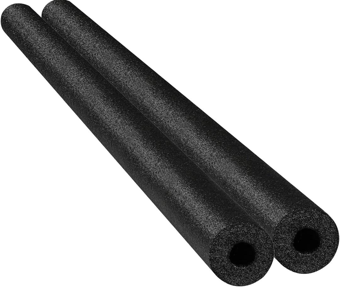 Chochkees Floating Pool Noodles Foam Tube 2-Pack, Thick Hollow Noodles for Floating in The Swimming Pool, 52" Inches Long (Black)