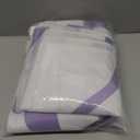 No Hook Shower Curtain with Snap in Liner Set, Purple and White Striped Design, Waterproof Fabric Hotel Shower Curtains for Bathroom Decor with See Through Mesh Top Window 71x74 Inch