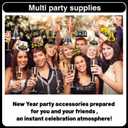 New Years Eve Party Supplies 2026 - 40PCS Happy New Years Decorations for 12 Guests Includes Banner,Gold 2026 Balloon,Hats,Tiaras and Squawkers for Nye 2026 Celebrations