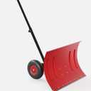 Garvee Snow Shovel with Wheels for Driveway, 20" Wide Adjustable Snow Pusher with 5-Position Angle & Height Handle, Ergonomic Back-Saving Snow Removal Tool for Sidewalks, Yards & Patios - Red (Single Pole)