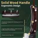 FULLHI Butcher Knife with Sheath, High Carbon Steel Kitchen Knife Vegetable Cleaver Chinese Cooking Knife, Full Tang Forged Chef Knife for Outdoor Camping BBQ (Brown)