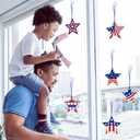 ZEELONA12 Pack Star Suncatcher Craft for Kids Patriotic Suncatcher Ornaments DIY Paint Window Art for Kids Classroom Activity 4th of July Art Projects USA Independence Day Decoration (Star)