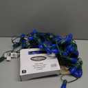 25 Foot C9 Blue Ceramic Christmas String Light Set - Outdoor Roofline Light String - Opaque Bulbs - Green Wire