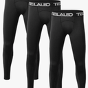 TELALEO 1/2/3/4 Pack Boys' Youth Compression Leggings Pants Tights Athletic Base Layer for Running Hockey Basketball, Medium
