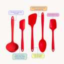GIR: Get It Right 5 Piece Silicone Ultimate Kitchen Utensils Set - Ladle, Spatula, Flip, Spoon & Spoonula - Non-Toxic Cooking Utensils for Nonstick Cookware, Cooking and Baking - Red