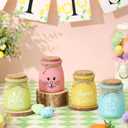 Easter Decor, Easter Tiered Tray Decorations, 4 Pcs Bunny Mini Jars for Table, Spring Tiered Tray Decor, Spring Colorful Decorations for Table, Kitchen, Home, Office