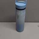 bzyoo 24oz Insulated Water Bottle with Clear Chug Lid - 100% Leakproof Stainless Steel Bottle, Aurora Iridescent Blue, BPA-Free Double Wall Vacuum Flask for Hot & Cold Drinks, Fits Car Cup Holders