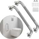 20 Inch Anti Slip Shower Grab Bar, Munzong 2 Pack Stainless Steel Bathroom Grab Bar, Brushed Nickel Knurled Bathroom Balance Bar,Safety Hand Rail Support Handicap Elderly Senior Assist Bath Handle (20 Inch-2 Pack, Satin Brushed Nickel)