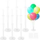 6 Sets Balloon Sticks with Base,Balloon Stand Kits,Balloon Stands with Base for Table Center Floor Birthday Wedding Party Decorations