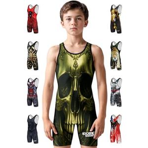 Exxact Sports Sublimated Adult & Youth Wrestling Singlet - Premium Powerlifting Singlet for Men & Boys, Unisex Singlets AXL