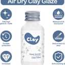 1DFAUL 2 x 50ml Air Dry Clay Glaze Kit, Gloss Matte Finish, Air Dry Clay Varnish to Prevent Cracking, Scratches, and Wear, with Glaze Finish