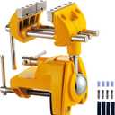 Bench Vise, 360 Swiveling Articulating Vise, Clamp-On Vise for Workbench, Cast Steel Table Clamp Vise, Pipe Vise, Bench Vice for Woodworking, DIY, Drilling, Sawing, Metal Working (Yellow)