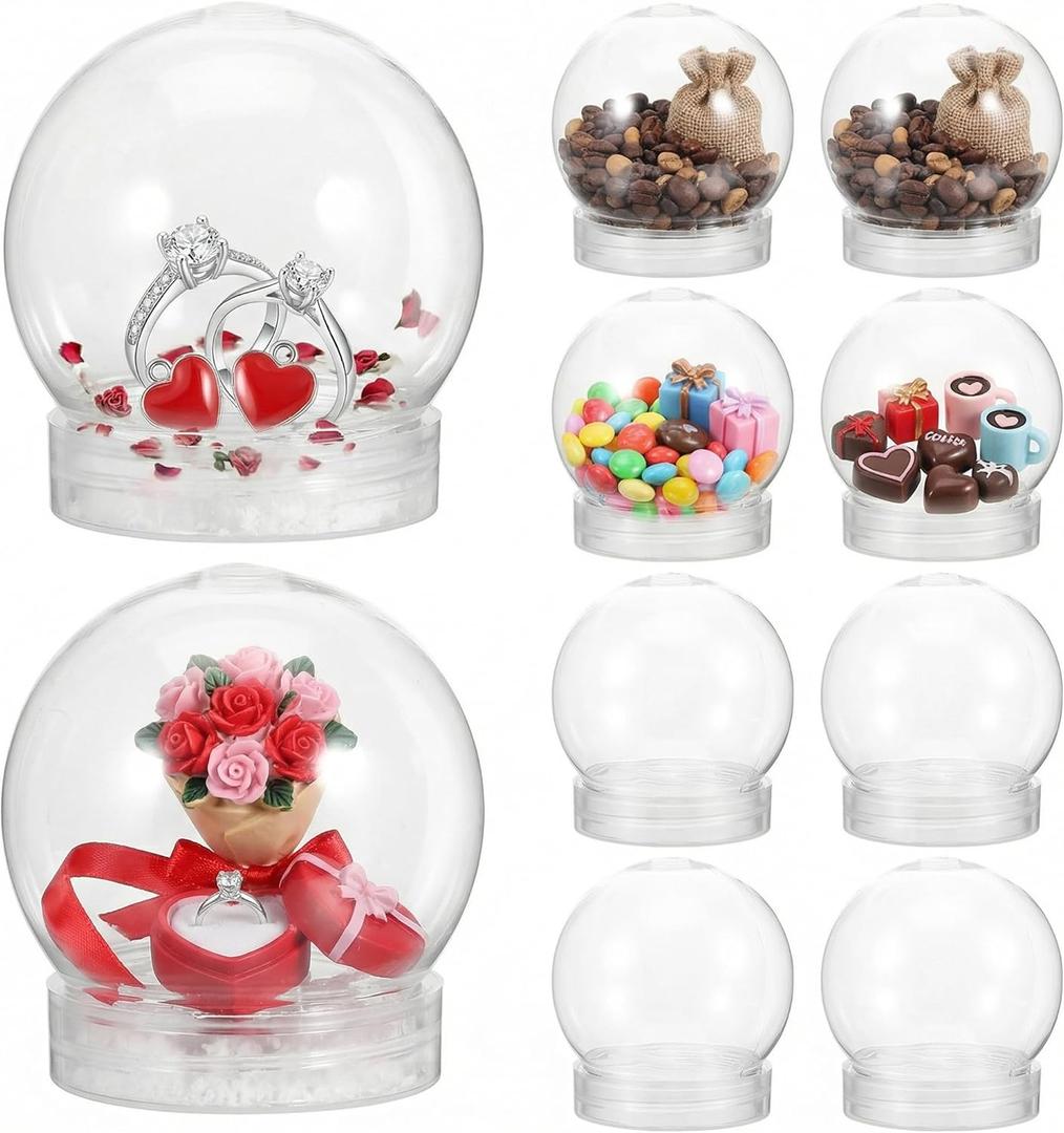 BESTOYARD 30 Pcs Snow Globe Jar, 3-Inch DIY Water Globes DIY Dome Fillable Screw Off Cap Empty for Valentines, Christmas Ornaments, Custom Party Craft