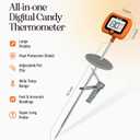 Digital Candy Thermometer with Pot Clip, 10" Long Stainless Steel Probe, Instant Read Kitchen Thermometer for Cooking, Baking, and Candy Making (Orange)