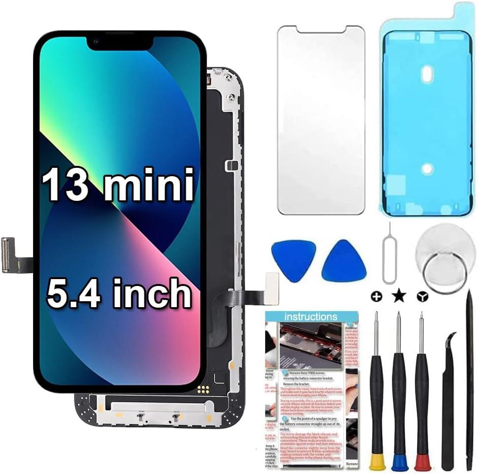 for iPhone 13 Mini Screen Replacement 5.4 inch, 3D Touch LCD Display Digitizer Assembly with Repair Tools,Compatible Model A2481, A2626, A2628, A2629, A2630