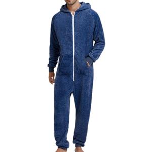 Lu's Chic Men's Hooded Onesie Pajamas Lightweight Fuzzy Fleece Zip Up Jumpsuit Long Sleeve Long Pants One Piece Pjs Small
