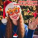 2 x 42 Pcs Christmas Paper Eyeglasses and Tree Bead Necklace Christmas Glasses for Photo Props Holiday Gift