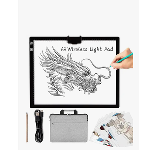 WELZK 3-Colors A3 Light Pad Built-in 5000mAh Rechargeable Battery and Stand,16.6×12.6 inchs Wireless Light Board, Side Buttons Bright Pad for Drawing,Tracing,Weeding Vinyl, Diamond Painting etc