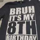 Bruh It's My 8th Birthday 8yr I'm 8 Year Old Birthday Gift T-Shirt (Black, M)