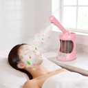 Facial Steamer Nano Ionic Face Steamer with Extendable Arm, Portable Face Steamer for Facial Deep Cleaning, Steamer for Facial for Personal Care at Home or Salon（Pink）