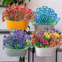 Artificial Outdoor Fake Flowers,20 Bundles Outside Fake Flower UV Resistant No Fade Outdoor Faux Plastic Plants Flowers Home Garden Porch Patio Decor(Pink)