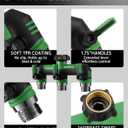 Garden Hose Splitter, 3 Way Hose Splitter, Heavy Duty Water Hose Bib Spigot Splitter, Outdoor Faucet Splitter with Shutoff Valve, T Adapter Connector with 3/4 - Inch GHT Thread (Green)