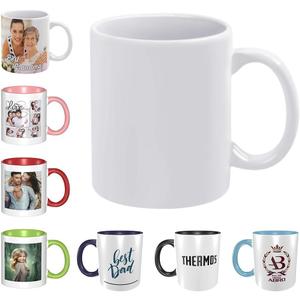 Customized Large Coffee Mug, Personalized Mugs with Photo, Custom Tea Cup with Picture, Photo Gifts for Dad Mom Grandpa, Gifts Custom for Boyfriend Girlfriend, PureWhite, NoCustom, 3.2"x3.8"