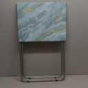 Garden 4 you Folding TV Tray Table TV Dinner Table with Sturdy MDF Top,Eating Trays for Living Room with No Assembly Required 15 x 18.9 x 26 in(Sea Blue,1PC)