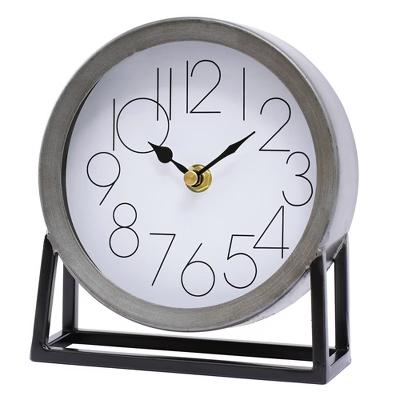 Metallic Decorative Clock with Black Modern Base