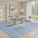 UERMEI 9x12 Washable Area Rug - Neutral Modern Abstract Living Room Rugs, Non-Slip Soft Large Indoor Floor Carpet for Bedroom Home Office & Under Dining Table Decor, Blue